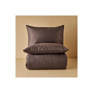 %100 Pamuk Saten Supreme Basic Çift Kişilik Nevresim Seti Antrasit (200x220 Cm) Antrasit