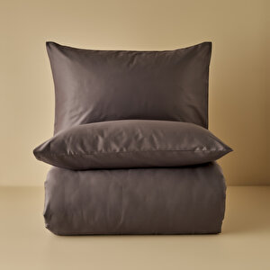 %100 Pamuk Saten Supreme Basic Çift Kişilik Nevresim Seti Antrasit (200x220 Cm) Antrasit