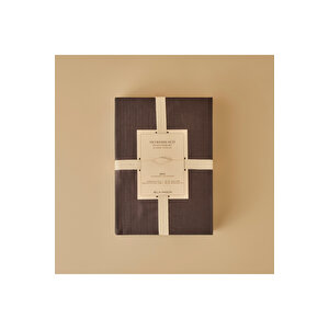 %100 Pamuk Saten Supreme Basic Çift Kişilik Nevresim Seti Antrasit (200x220 Cm) Antrasit