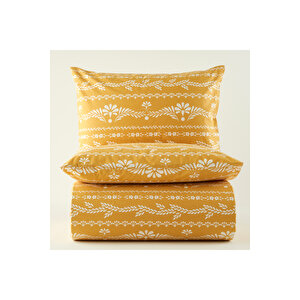 %100 Pamuk Ranforce Blessing Çift Kişilik Nevresim Seti Hardal (200x220 Cm) Hardal