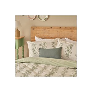 %100 Pamuk Ranforce Julia King Size Nevresim Seti Yeşil (240x220 Cm) Yeşil