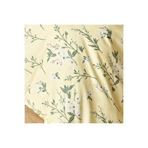 %100 Pamuk Ranforce Nancy Çift Kişilik Nevresim Seti Sarı (200x220 Cm) Sarı