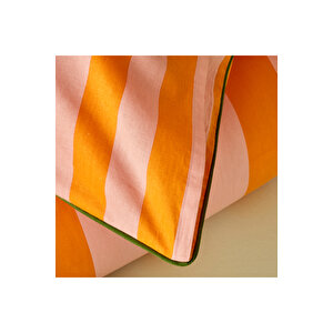 %100 Pamuk Line Çift Kişilik Nevresim Takımı Turuncu (200x220 Cm) Turuncu