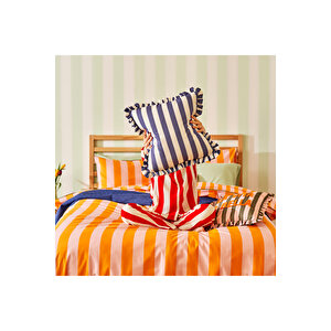 %100 Pamuk Line Çift Kişilik Nevresim Takımı Turuncu (200x220 Cm) Turuncu