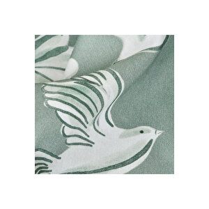 %100 Pamuk Saten Jude Çift Kişilik Nevresim Seti Yeşil (200x220 Cm) Yeşil