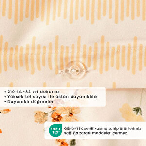 %100 Pamuk Saten Leora Çift Kişilik Nevresim Seti Somon (200x220 Cm) Somon