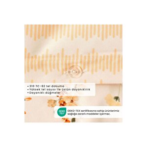 %100 Pamuk Saten Leora Çift Kişilik Nevresim Seti Somon (200x220 Cm) Somon