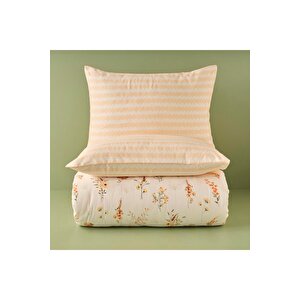 %100 Pamuk Saten Leora Çift Kişilik Nevresim Seti Somon (200x220 Cm) Somon