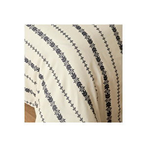 Olwen Pamuklu Tek Kişilik Nevresim Takımı Beyaz-siyah (160x220 Cm) Beyaz- Siyah