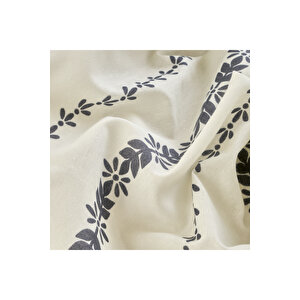 Olwen Pamuklu Tek Kişilik Nevresim Takımı Beyaz-siyah (160x220 Cm) Beyaz- Siyah