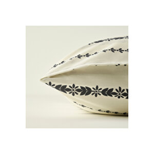 Olwen Pamuklu Tek Kişilik Nevresim Takımı Beyaz-siyah (160x220 Cm) Beyaz- Siyah