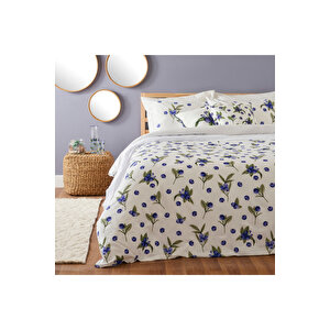 %100 Pamuk Ranforce Blueberry Tek Kişilik Nevresim Seti (160x220 Cm) Çok Renkli
