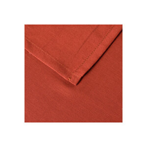 %100 Pamuk Saten Supreme Basic King Size Düz Çarşaf Kiremit (260x280 Cm) Kiremit