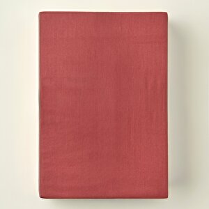 %100 Pamuk Saten Basic Çift Kişilik Lastikli Çarşaf Bordo (160x200x35 Cm) Bordo