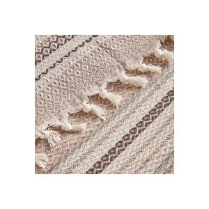 Linea Pamuklu Tek Kişilik Yatak Örtüsü Bej (160x220 Cm) Bej