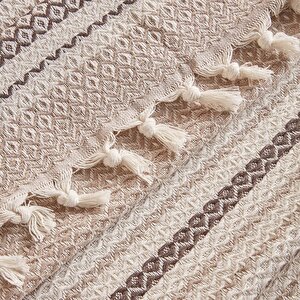 Linea Pamuklu Tek Kişilik Yatak Örtüsü Bej (160x220 Cm) Bej