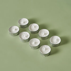 Flor Tealight Mum Beyaz 8'li Beyaz (12 Gr) Beyaz