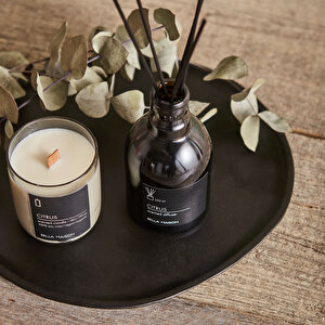 Citrus Ahşap Fitilli Soy Wax Mum Antrasit