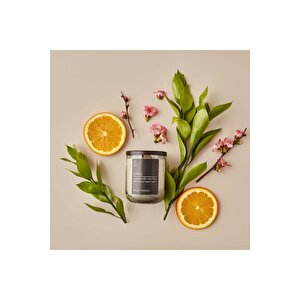 Citrus Ahşap Fitilli Soy Wax Mum Antrasit