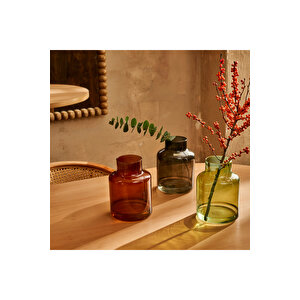 Lore Cam Vazo Füme (14x14x20 Cm) Füme