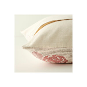 %100 Pamuk Rose Jakarlı Çift Kişilik Yatak Örtüsü Seti Krem (240x260 Cm) Krem