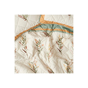 Flores Kapitoneli Çok Amaçlı Çift Kişilik Yatak Örtüsü Seti (240x220 Cm) Çok Renkli