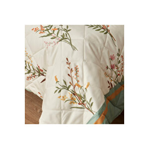 Flores Kapitoneli Çok Amaçlı Çift Kişilik Yatak Örtüsü Seti (240x220 Cm) Çok Renkli