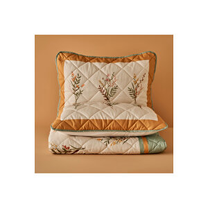 Flores Kapitoneli Çok Amaçlı Çift Kişilik Yatak Örtüsü Seti (240x220 Cm) Çok Renkli