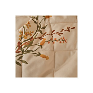 Flores Kapitoneli Çok Amaçlı Çift Kişilik Yatak Örtüsü Seti (240x220 Cm) Çok Renkli