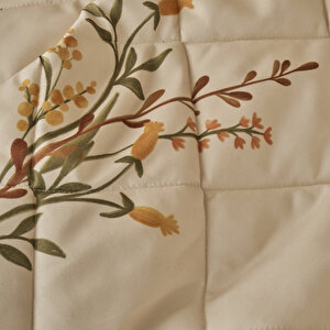 Flores Kapitoneli Çok Amaçlı Çift Kişilik Yatak Örtüsü Seti (240x220 Cm) Çok Renkli