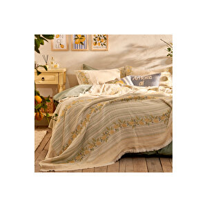 %100 Pamuk Lemoncello Çift Kişilik Yatak Örtüsü Seti (220x240 Cm) Çok Renkli