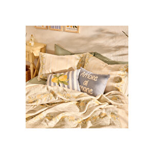 %100 Pamuk Lemoncello Çift Kişilik Yatak Örtüsü Seti (220x240 Cm) Çok Renkli