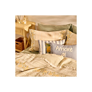 %100 Pamuk Lemoncello Çift Kişilik Yatak Örtüsü Seti (220x240 Cm) Çok Renkli