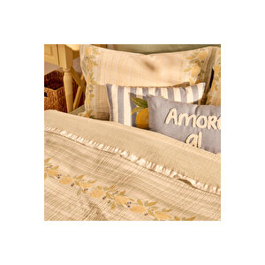 %100 Pamuk Lemoncello Çift Kişilik Yatak Örtüsü Seti (220x240 Cm) Çok Renkli