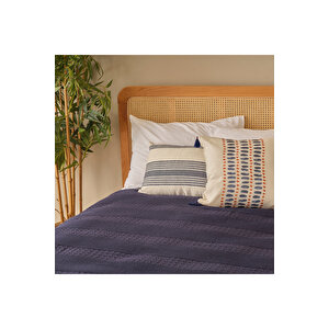 %100 Pamuk Marine Çift Kişilik Yatak Örtüsü Lacivert (240x260 Cm) Lacivert