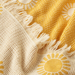 Sunny Pamuklu Çift Kişilik Yatak Örtüsü Sarı (200x220 Cm) Sarı