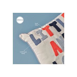 %100 Pamuk Marine Punchlı Kids Kırlent (35x35 Cm) Çok Renkli
