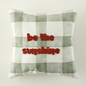 Sunshine Punchlı Çocuk Kırlent Yeşil (35x35 Cm) Yeşil