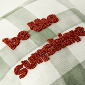 Sunshine Punchlı Çocuk Kırlent Yeşil (35x35 Cm) Yeşil