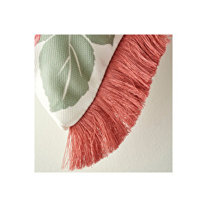 Rose Baskılı Kırlent Kılıfı Krem (43x43 Cm) Krem