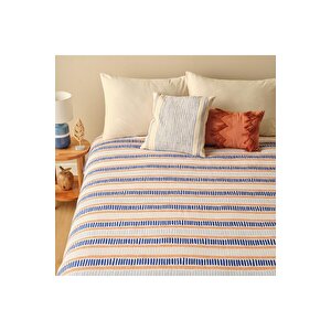Marin Cooper Pamuklu Tek Kişilik Baskılı Pike Mavi (150x220 Cm) Mavi