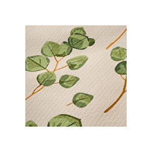 Ocaliptus Pamuklu Tek Kişilik Baskılı Pike Yeşil (150x220 Cm) Yeşil