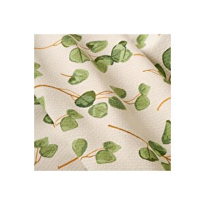 Ocaliptus Pamuklu Tek Kişilik Baskılı Pike Yeşil (150x220 Cm) Yeşil