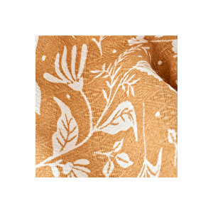 Heather Pamuklu Tek Kişilik Baskılı Pike Hardal (150x220 Cm) Hardal