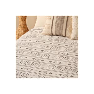 Anchal Pamuklu Tek Kişilik Baskılı Pike Antrasit (150x220 Cm) Antrasit