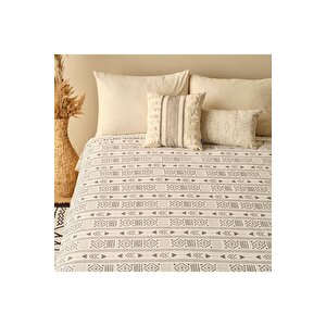Anchal Pamuklu Tek Kişilik Baskılı Pike Antrasit (150x220 Cm) Antrasit