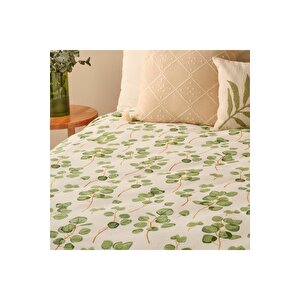 Ocaliptus Pamuklu Çift Kişilik Baskılı Pike Yeşil (200x220 Cm) Yeşil
