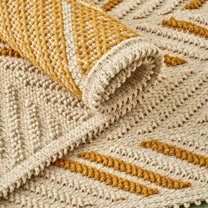 %100 Pamuk Corner Paspas Takımı Hardal (60x100 - 50x60 Cm) Hardal