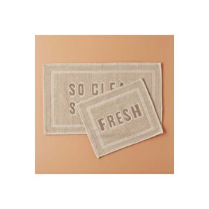 Clean Fresh Paspas Takımı Krem (60x100 - 50x60 Cm) Krem