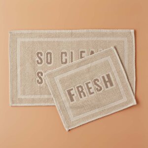 Clean Fresh Paspas Takımı Krem (60x100 - 50x60 Cm) Krem